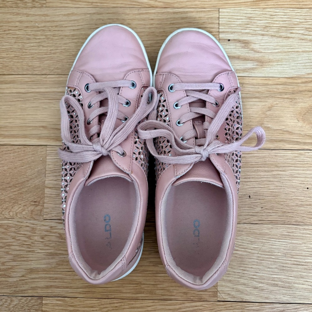 ALDO Dusty Pink Rhinestone Sneakers - Picture 4 of 8